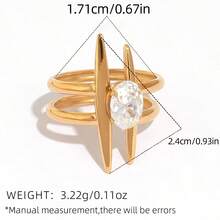 Những chiếc nhẫn nữ bằng thép không gỉ mạ vàng 18K này sở hữu bề mặt mịn màng và tinh tế, toát lên vẻ quý phái và thanh lịch. Những chiếc nhẫn có thiết kế đa dạng với những đường cong nghệ thuật, và những viên kim cương được đính kết tinh xảo càng làm tăng thêm vẻ sang trọng. Dù đeo hàng ngày hay trong những dịp đặc biệt, những chiếc nhẫn này sẽ giúp bạn tôn lên vẻ ngoài của mình. Chúng có thể được đeo riêng lẻ để tạo hiệu ứng đơn giản nhưng đẹp mắt, hoặc đeo nhiều chiếc cùng lúc để tạo phong cách độc đáo và thời trang. - Vàng - Xem 7
