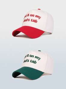 1pc Unisex Contrast Color Letter Baseball Cap - Adjustable, UV Protection, Ideal For Hiking, Climbing, Travel, Sun Shading And Outdoor Activities - A - View 10