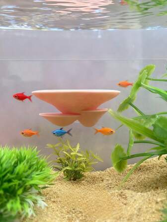 多层水族箱装饰，独特堆叠式设计，ABS材质，增强景观层次感，适用于小型鱼虾，淡水鱼缸必备