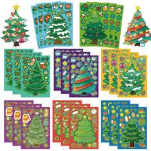 8pcs Christmas Tree Puzzle Stickers, Stationery Supplies,Journaling Supplies,Scrapbook Supplies,Mobile Phone,Laptop,Bumper,Skateboard,Water Bottles,Computer,Hard Hat,Car Stickers - Multicolor - View 1