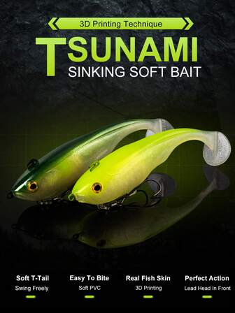  KINGDOM TSUNAMI Mjukt bete 170 mm 55 g Sjunkande mjukt bete PVC-material med mjuk T-svans för saltvattensfiske, presenter till män