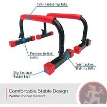 Parallette, Parallel Bars Dip Station At Home Gym Workout Equipment, L - Sit Bars Calisthenics Equipment Home. Push Ups, Dips, Handstands Gymnastics. - Lightweight - View 2