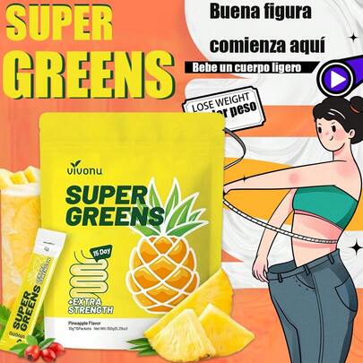  VIVONU Gránulos de polvo de piña - ricos en multivitaminas y fibras naturales minerales, ayudan a la salud intestinal, sin aditivos, sin alérgenos, nutritivos para promover el manejo de la figura saludable y buena figura a partir de aquí