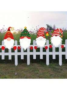 2个/1个户外圣诞装饰品，栅栏窥视器，圣诞小矮人栅栏窥视器 - 节日户外花园和庭院装饰，无需电源，是节日户外庭院装饰的理想之选 - 彩色 - 查看 9