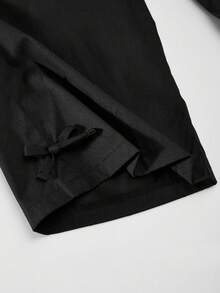 Tween Girls' Black Cargo Pocket Loose Wide Leg Pants