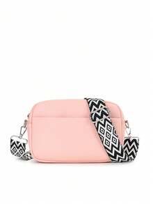 Verstellbarer breiter Riemen Zebra-Muster Umhängetasche