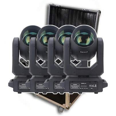 4 unids/lote luz LED con cabezal móvil 200W haz + punto + 18 prismas giratorios + efecto arcoíris Dj Dmx efecto de luz de escenario luz Disco Dj Bar