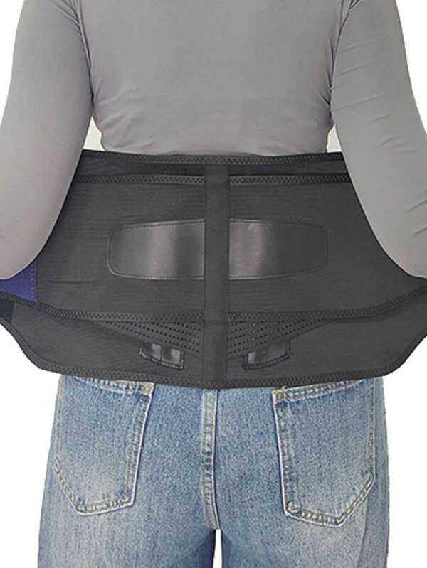 Soporte lumbar de grado médico con almohadilla extraíble, ideal para alivio y soporte del dolor de espalda superior e inferior para hombres y mujeres, esguinces, ciática, escoliosis, negro, talla regular