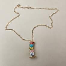 1入疊疊樂茶碗茶杯項鍊女士時尚飾品