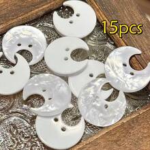 15/25 piezas Botones con forma de estrella y luna perlados, accesorios de ropa, manualidades hechas a mano, decoración DIY - Multicolor - Ver 21