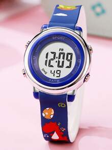 1 pieza Reloj deportivo digital con estampado de dinosaurio, reloj de pulsera multifuncional de moda con elemento creativo de dinosaurio, accesorio de estilo deportivo - Multicolor - Ver 8