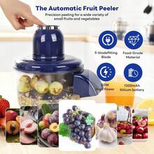 No-Mess Automatic Peeler! Electric Garlic & Tomato Peeler Tool, Effortlessly Peel Small Fruits In Seconds With One Press (Blue) - Blue - View 2
