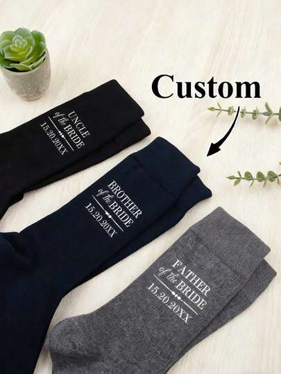 1 Pair Custom Socks, Custom Date Ankle Socks | Gift For Her | Wedding Socks | Anniversary Gifts | Custom Socks | Gift For Her | Unique Gift