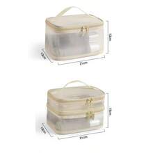 1pc Nylon Single/Double Layer Mesh Bag Travel Portable Toiletry Bag Large Capacity Makeup Organizer - Multicolor - View 2