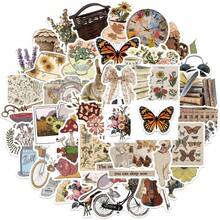 50pcs Retro Sticker Pack, Bohemian Style Stickers, Graffiti Stickers, Art Stickers, Waterproof Vinyl Stickers, Aesthetic Notebook & Laptop Sticker Set, Skateboard Stickers, Water Bottle Stickers, Notebook Stickers - Multicolor - View 1
