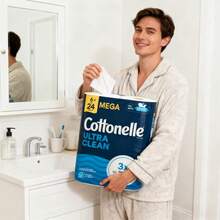 Cottonelle Ultra Clean Toilet Paper, 36 Mega Rolls (284 Sheets/Roll) | 3X Thicker & Stronger, Septic & Sewer , Removes More In One Wipe