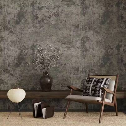 1 Roll Of Retro Industrial Style Brown Cracked Cement Self-Adhesive Wallpaper For Living Room Bedroom Kitchen Background Wallpaper Thickened PVC Waterproof And Easy To Clean Cabinet Wardrobe Furniture Renovation DIY Home Decoration Office Rental Supermarket Decoration 15.7inX196.8/393.7in