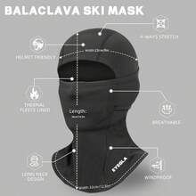 1/3件裝中性冬季保暖頭套，防風透氣全臉滑雪面罩，寒冷天氣適用於滑雪、騎單車、單板衝浪 - 彩色 - 查看 4