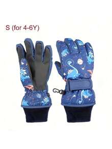 Children's Winter Ski Gloves, Boys' Warm Gloves Thermal Lined To Keep Warm And Play In The Snow, Suitable For Children 4-13 Years Old