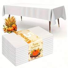 5 طاولات بلاستيكية مستطيلة ذات ألوان خضراء سج للحفلات، أغطية طاولة بلاستيكية بمادة بي إي في إيه قابلة للتخلص منها بمقاس 54 في 72 بوصة لحفلات عيد الميلاد المدرسة المطبخ والمائدة