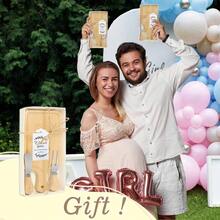 6 Sets Baby Shower Gifts For Guests Prizes Bridal Shower Prizes For Game Winners Cheese Board Gift Set With Charcuterie Boards Knives Forks Thank You Card Gift Box For Celebration Events And Guest Appreciation - Wood - View 6