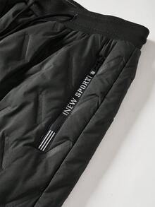 Women's Thermal Lined Straight Leg Sweatpants, Warm And Comfortable For Autumn/Winter - Black - View 6