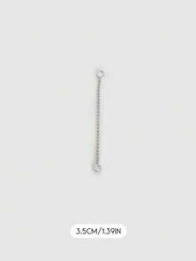 1 pièce Boucles d'oreilles à perçage en argent sterling 925 avec pompons, chaîne à boules, dos plat pour cartilage et hélix. Bijoux raffinés pour le port quotidien, mariage, fête, fiançailles, Saint-Valentin (vendu à l'unité) - Accessoires pour chaînes à perles - Voir 16