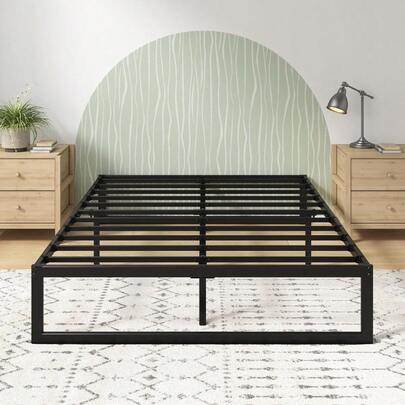 Zinus Quick Lock 35cm King Single Bed Frame Under Bed Storage Metal Mattress Bed Base Metal Slats Easy Assemble Black