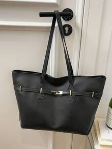 2025 New High-Quality Large Capacity Underarm Versatile Commuter Fashion Shoulder Tote Bag - Black - View 7