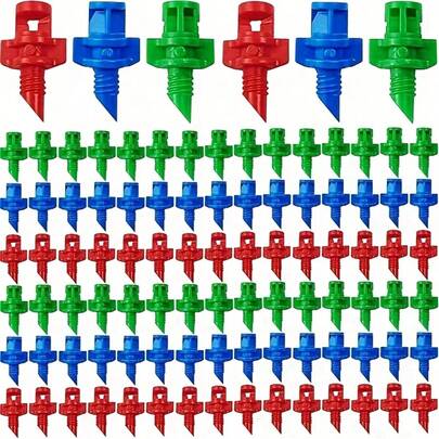 91/180个，90/180/360度滴灌喷头，3色喷头灌溉喷雾器，折射微喷器，适用于草坪浇水系统