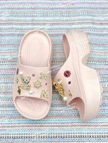 High-Heeled Open-Toe Flip-Flops Made Of 100% EVA With A Randomly Selected Pendant. Comfortable. - Baby Pink - View 3