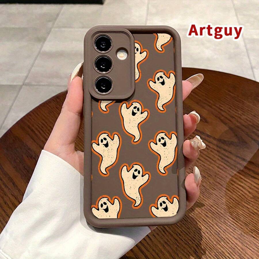 Funda para teléfono  Galaxy S25 Ultra S24 Plus S23 S22, patrón de Feliz Halloween, marco de TPU resistente a los arañazos y a las caídas, cubierta protectora a prueba de golpes, regalo para chicas - Colores mixtos - Ver 1