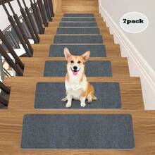7/15pcs 19*45cm Rectangular Non-Slip Stair Treads, Plain, Self-Adhesive Anti-Slip Stair Mats, Suitable For Wooden Steps - 22x70cm Indoor Peel And Stick Carpet, Durable Stair Pads, Suitable For Elderly, Pets And Families, Relieve Foot Pressure - Multicolor - View 23
