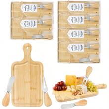 6 Sets Baby Shower Gifts For Guests Prizes Bridal Shower Prizes For Game Winners Cheese Board Gift Set With Charcuterie Boards Knives Forks Thank You Card Gift Box For Celebration Events And Guest Appreciation - Wood - View 1
