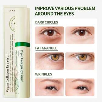 纯素胶原蛋白眼部精华 - 韩式美妆三重玻尿酸肽胶原蛋白精华，提升肌肤弹性，淡化细纹和黑眼圈 - 纯素韩国护肤眼霜