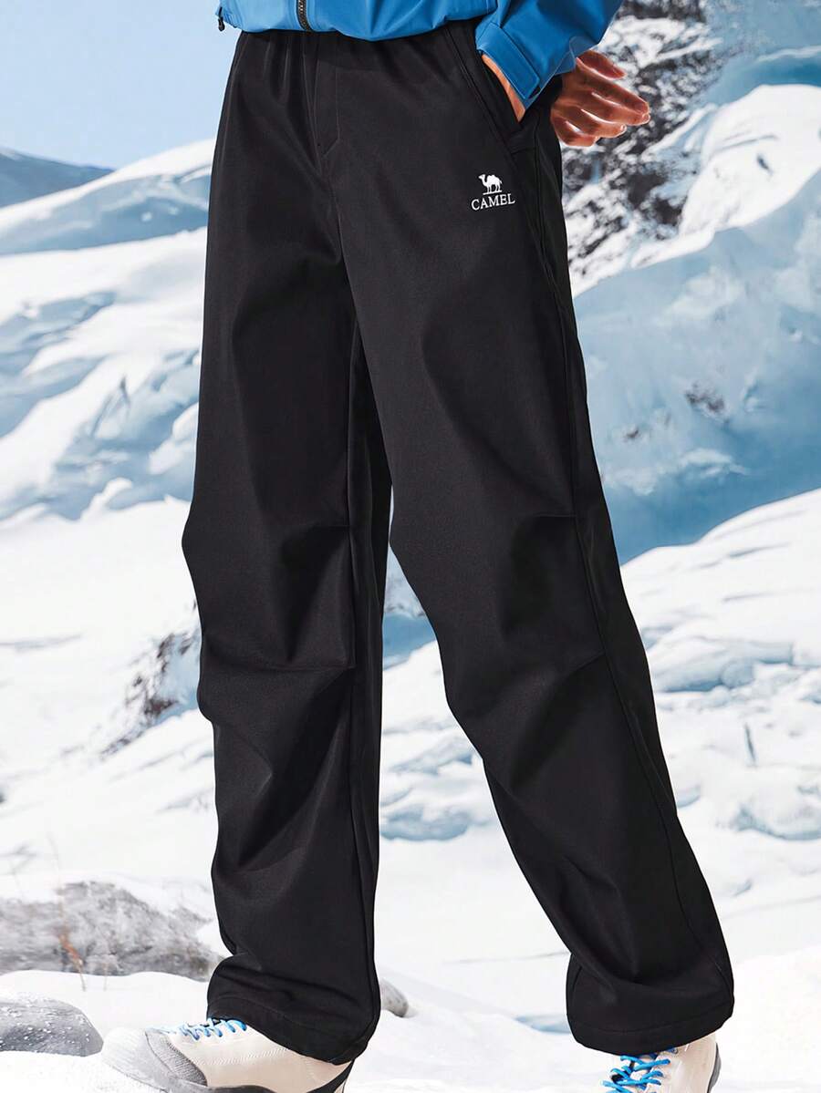 CAMEL CROWN Men's Autumn/Winter New Style Casual Pants, Loose Straight Leg Cargo Pants, Thermal Lined, Warm, Water Repellent, And Tapered Cuffs - Phantom Black - View 1