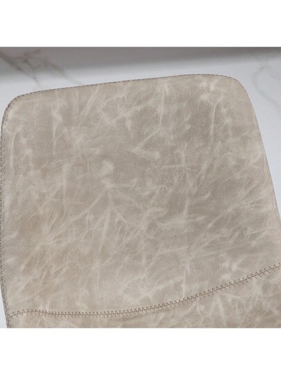 HOMCOM Set Of Bar Stools, Bistro Stool Footrest, Swivel Chair, Height Adjustable Kitchen Faux Leather Cover, Living Room, Dining Beige view 3