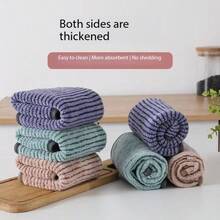 [Paquete de 10] Paños de cocina de fibra de bambú sin aceite, paños de lavado de platos gruesos y absorbentes, sin pelusa, toallas de limpieza de platos - Color aleatorio - Ver 3