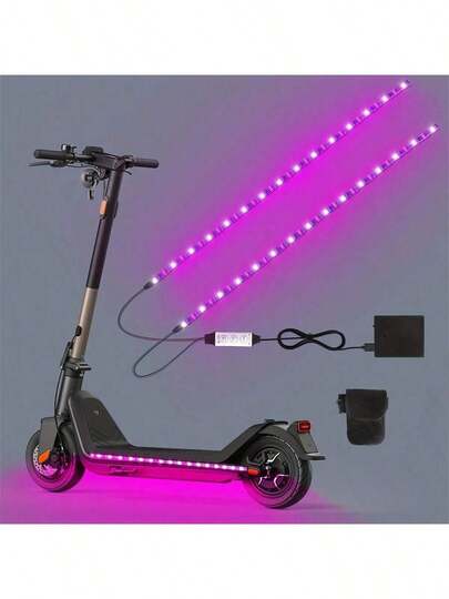 1 Set RGB Scooter Safety LED Light Strip,USB/Battery Dual Mode Power Supply And Can Be Cut To Size Night Riding Warning Light Bar Valentine'S Day Christmas Gift