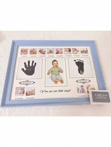 1件装宝宝一周岁手脚印相框，纪念展示架，创意礼物 - 彩色 - 查看 6