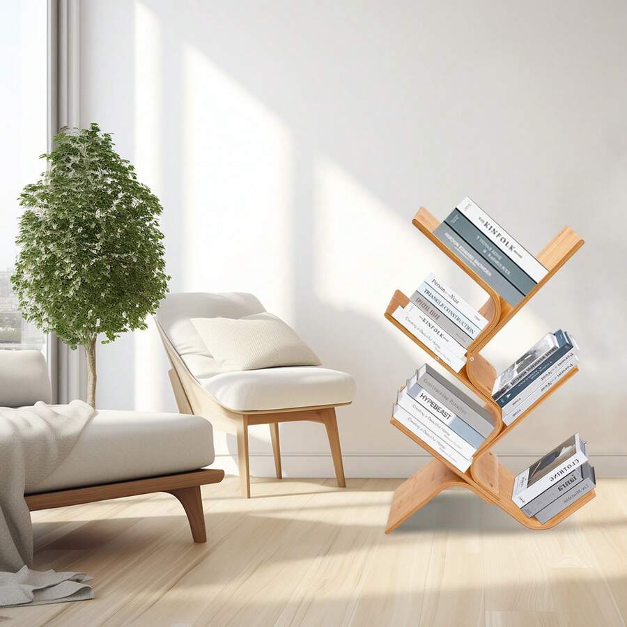 YISSALE Bookcases - Burlywood - Visualizzare 1