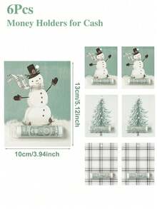 6pcs Christmas Money Holder Card For Cash, Christmas Party Favors Bags, Christmas Tree Snowman Pattern Cash Holder, Christmas Gift Idea, Xmas Gifts, Merry Christmas Gift Packaging Bags, Red Packets, Christmas Decorations 2025, Christmas Tree Decoration, Christmas Hanging Decor, Winter Holiday New Year Christmas Party Supplies, Christmas Party Supplies, Home Decor Room Decor, 2026 New Years Decoration Gifts