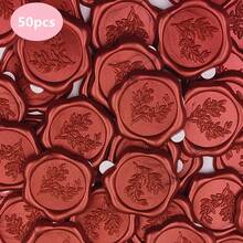 25/50/100Pcs Heart Wax Seal Stickers, Handmade Envelope Seals Self Adhesive Wax Stickers, Eucalyptus Wedding Invitation Envelope Seal Stickers, Perfect For Invitation, Christmas, Gift Wrapping, Party, Wedding Party, Envelope - Multicolor - View 30