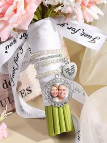 1pc Customized Photo Wedding Brooch Pendant Decoration, Personalized Bridal Bouquet Pendant, Christmas Gift, Suitable For Middle School, High School, College Students, Colorful, Cute, Playful, Fun, Kawaii, Y2K Style, Fashion, Unisex, Casual, Customized, Unique, Ideal Gift For Him/Her, Boyfriend, Girlfriend, Family, Friends, Custom Brooch, Comfortable - Antique Silver - View 8