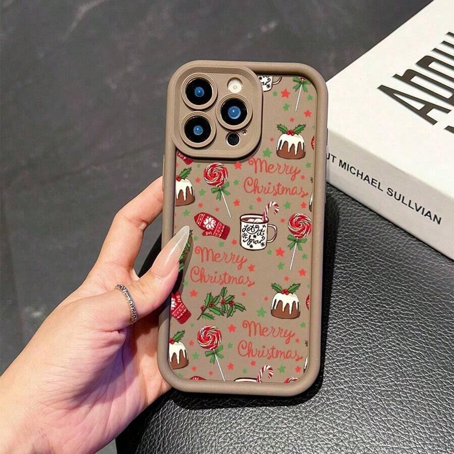 Fundas con diseño de guantes de copos de nieve y dulces. Compatibles con phone 17/17 Pro/17 Pro Max/16 Pro/16 Pro Max/16 Plus/15 Pro/15 Pro Max/15 Plus/14 Pro/14 Pro Max/14 Plus/13 Pro/13 Pro Max/12 Pro/12 Pro Max ... 11/11 / Pro / 11 Promax y Galaxy 22/23/24/25, Año Nuevo, Amor, Familia y Amigos - Marrón - Ver 1