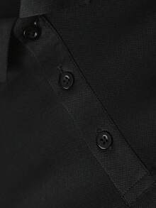 男士休闲户外高尔夫Polo衫，透气速干短袖上衣，适合日常/居家/运动穿着，黑色，夏季款 - 黑色 - 查看 5