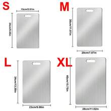 1pc Stainless Steel Double-Sided Cutting Board - Heavy Duty Kitchen Chopping Board With Non-Slip Base, Suitable For Meat, Vegetables, Fruits And More - Easy To Clean - Ideal For Home, Commercial Kitchen And Home Cooking - Multicolor - View 7