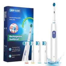 Hailicare Electric Toothbrush Rechargeable Toothbrush For Adults 5 Modes Rotary Electric Toothbrushes With 4 Replacement Soft Brush Heads