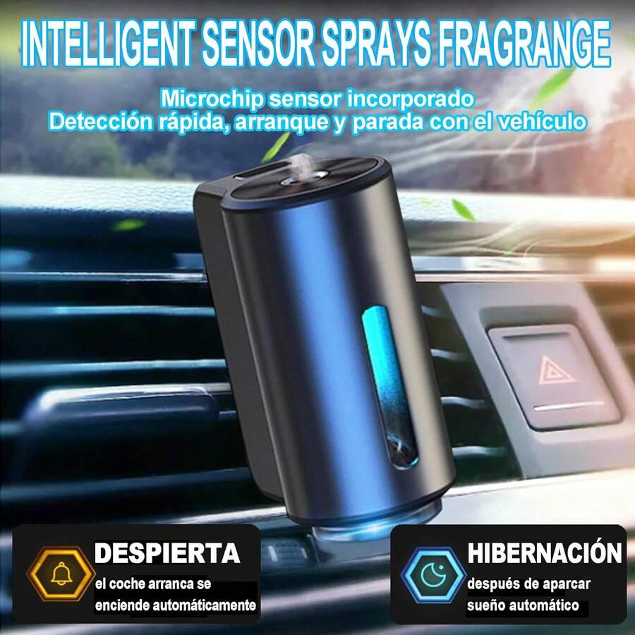 HKEDHD Difusor Aromático Inalámbrico Inteligente para Coche, Humidificador para Coche, 3 Botellas de Aceite aromático, Ambientador para Coche, Perfume,difusor para Auto,difusor Inteligente - 1 - Ver 1