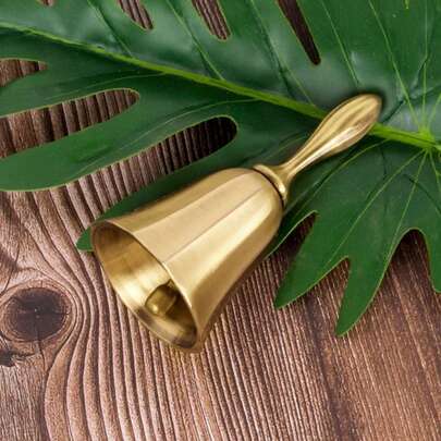 Campana de llamada manual, campanas multiusos doradas y plateadas para manualidades, decoración de boda, alarma, escuela, iglesia, aula, campana Vintage, 1.